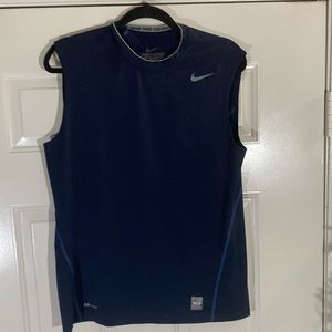 Nike Pro Combat Dri-Fit‎ Blue/Grey Tank Top Mens Medium EUC